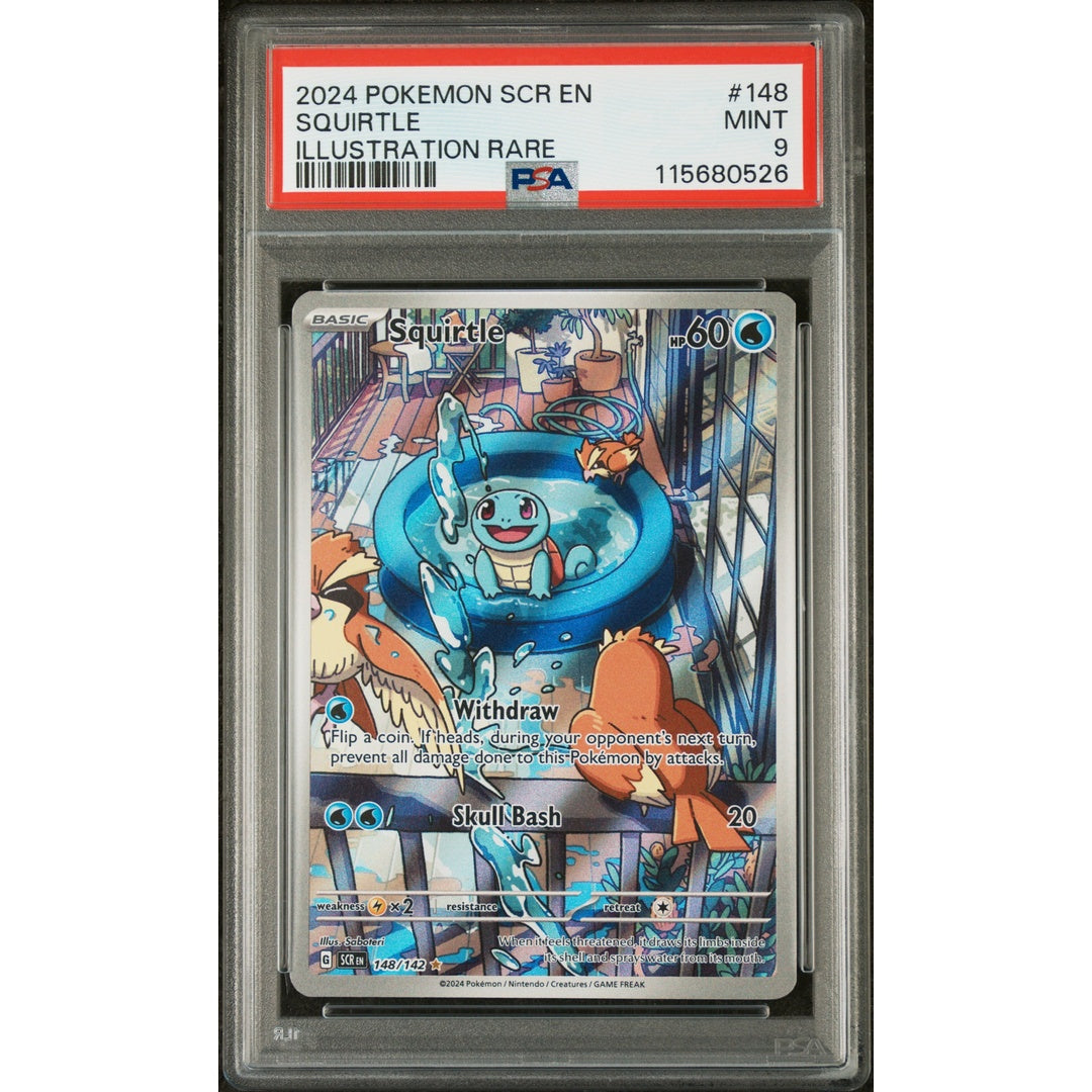 2024 POKEMON SCR EN-STELLAR CROWN #148 SQUIRTLE ILLUSTRATION RARE PSA 9