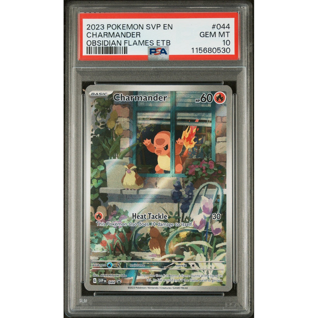 2023 POKEMON SVP EN-SCARLET & VIOLET BLACK STAR PROMOS #044 CHARMANDER OBSIDIAN FLAMES ETB PSA 10