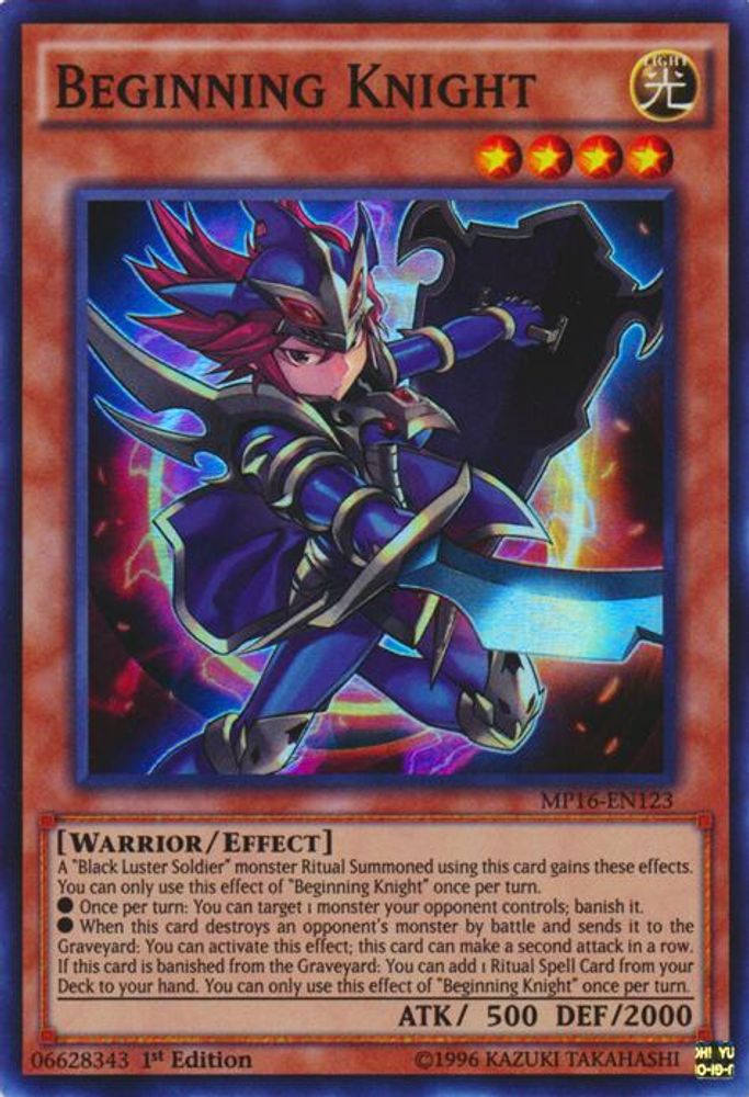 Beginning Knight (MP16-EN123) Super Rare  1st Edition