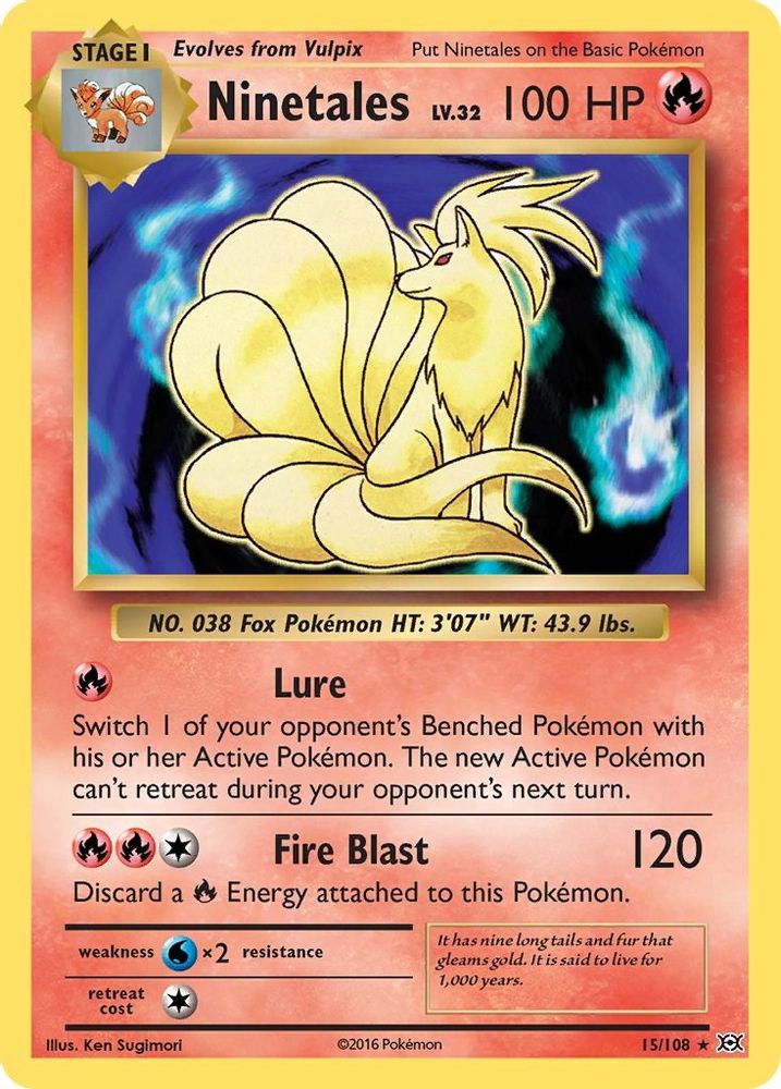 Ninetales (015/108) - Holofoil - Holo Rare