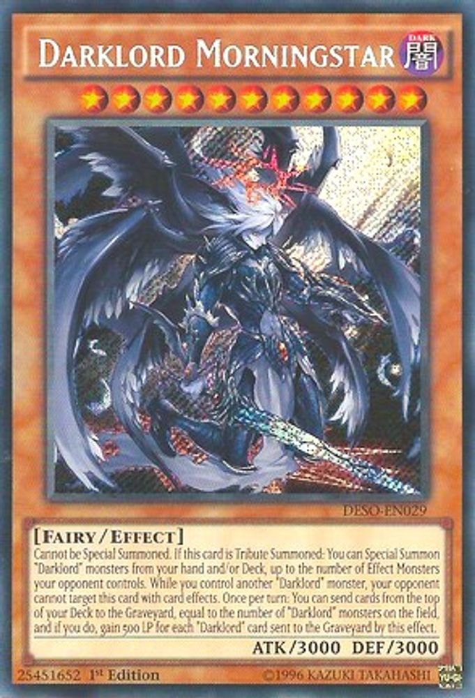 Darklord Morningstar (DESO-EN029) Secret Rare  1st Edition