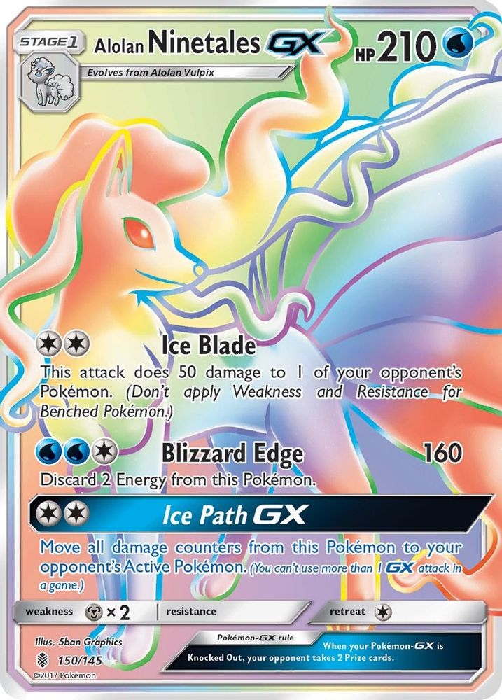 Alolan Ninetales GX (Secret) (150/145) - Holofoil - Secret Rare