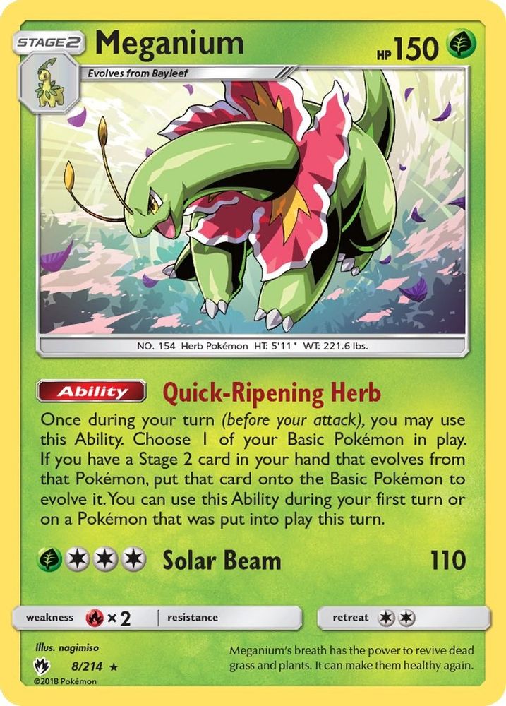 Meganium (008/214) - Reverse Holofoil - Holo Rare