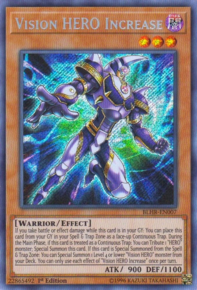 Vision HERO Increase (BLHR-EN007) Secret Rare  1st Edition