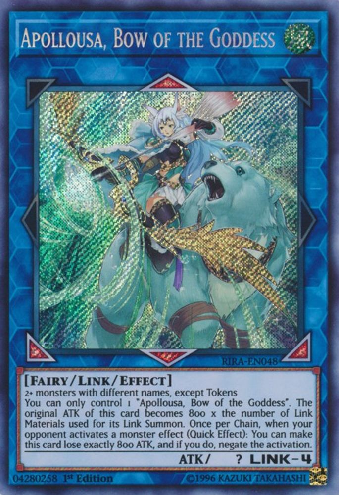 Apollousa, Bow of the Goddess (RIRA-EN048) Secret Rare  1st Edition