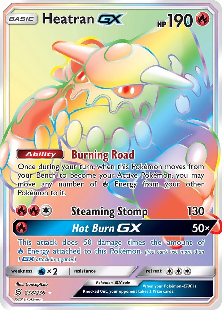 Heatran GX (Secret) (238/236) - Holofoil - Secret Rare