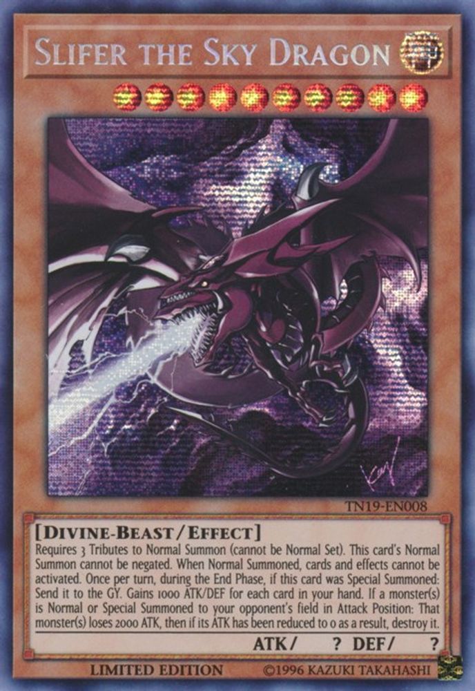 Slifer the Sky Dragon (TN19-EN008) Prismatic Secret Rare  Limited