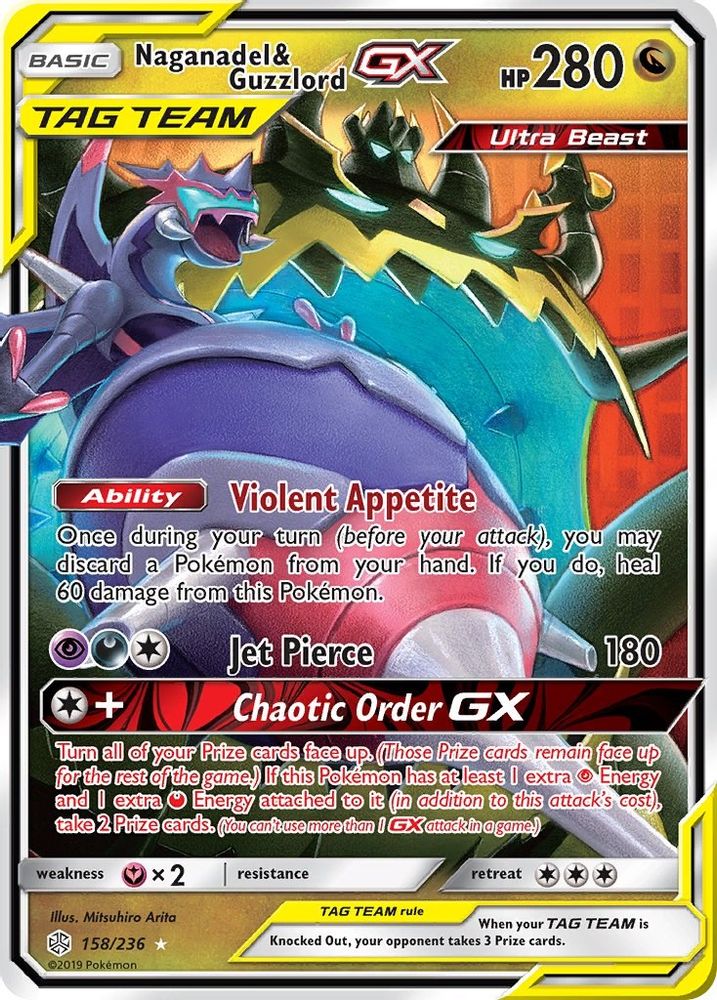 Naganadel & Guzzlord GX (158/236) - Holofoil - Ultra Rare