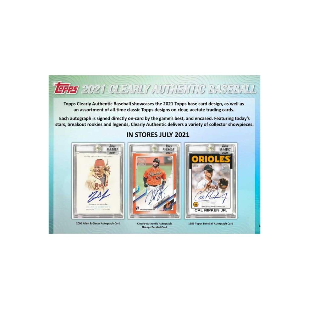 2021 Topps Clearly Authentic Baseball Hobby Box