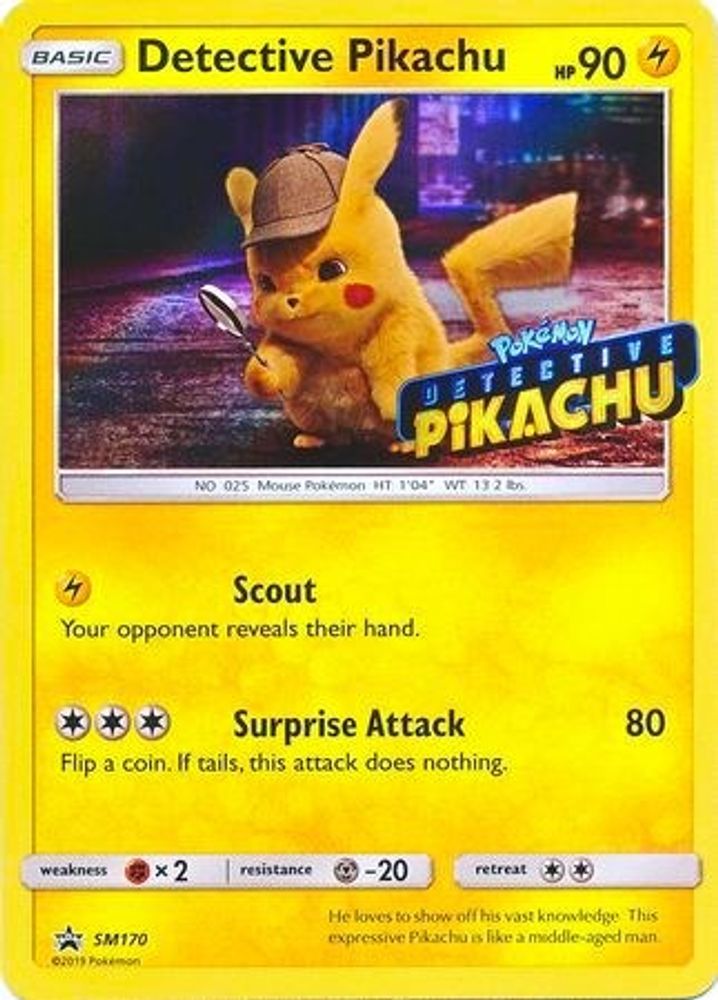 Detective Pikachu - SM170 (Stamped) (SM170) - Holofoil - Promo