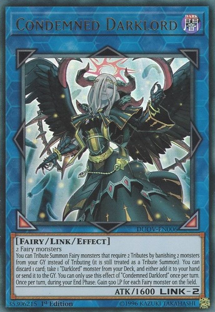 Condemned Darklord (DUOV-EN006) Ultra Rare  1st Edition