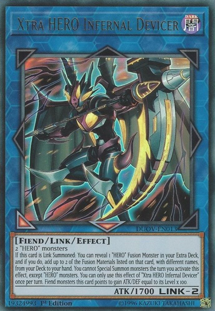 Xtra HERO Infernal Devicer (DUOV-EN013) Ultra Rare  1st Edition