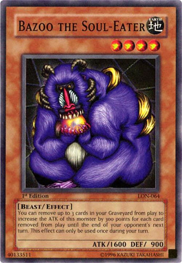 Bazoo the Soul-Eater (LON-064) Super Rare  1st Edition