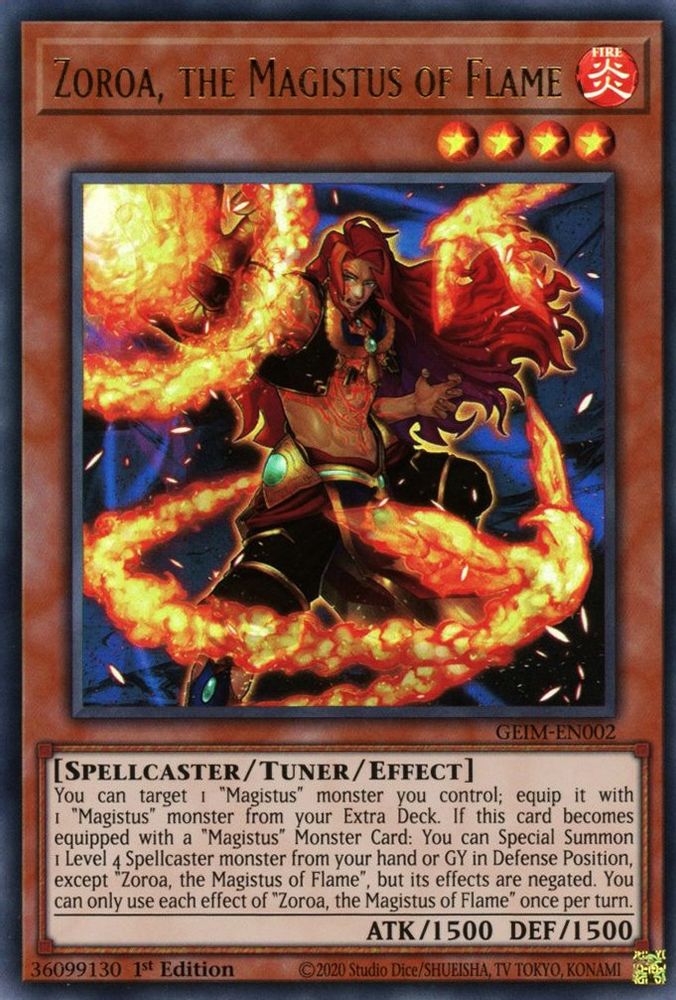 Zoroa, the Magistus of Flame (GEIM-EN002) Ultra Rare  1st Edition