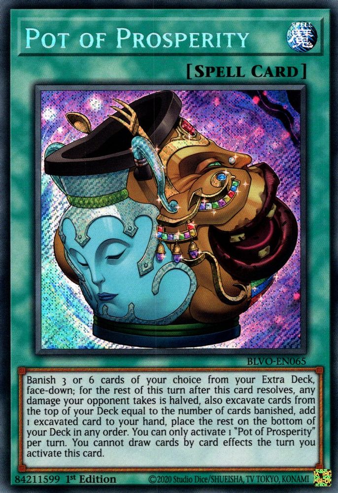Pot of Prosperity (BLVO-EN065) Secret Rare  1st Edition