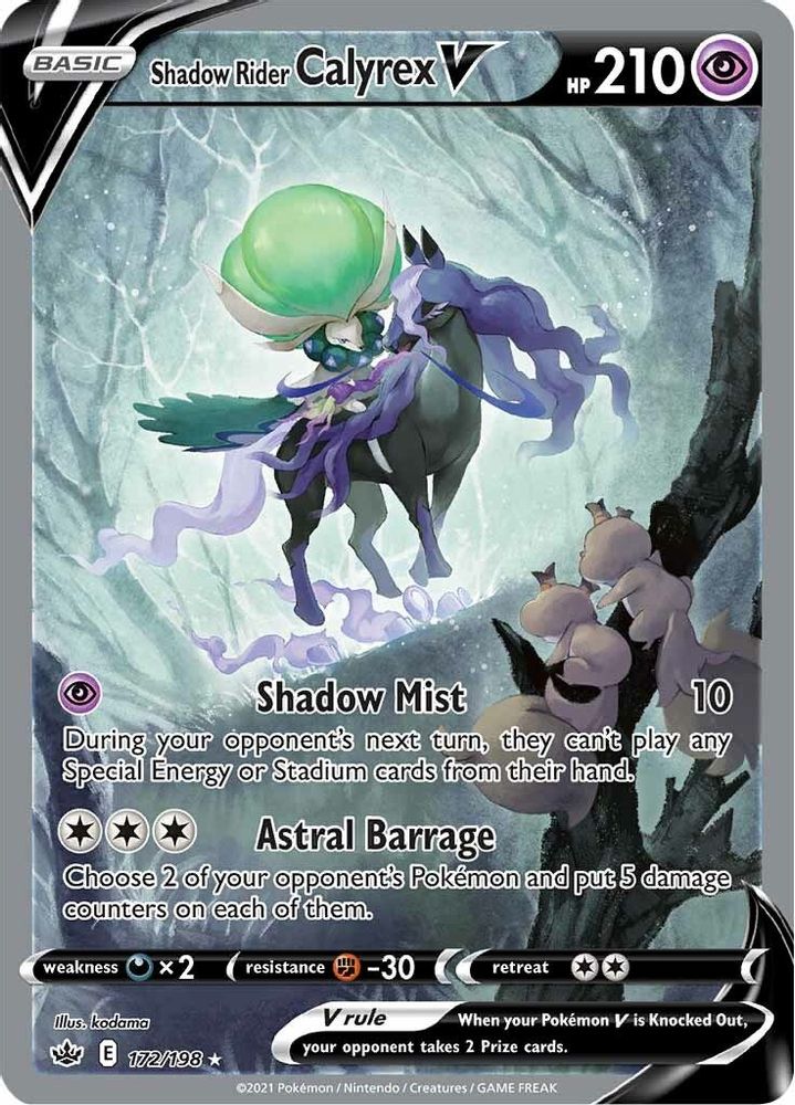 Shadow Rider Calyrex V (Alternate Full Art) (172/198) - Holofoil - Ultra Rare