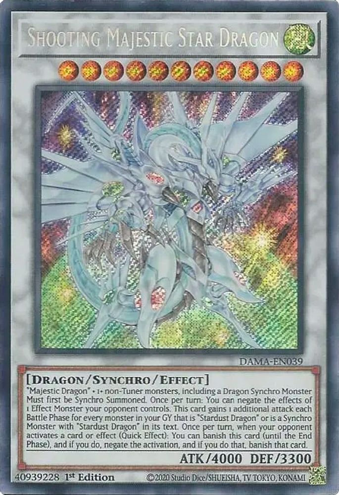 Shooting Majestic Star Dragon (DAMA-EN039) Secret Rare  1st Edition