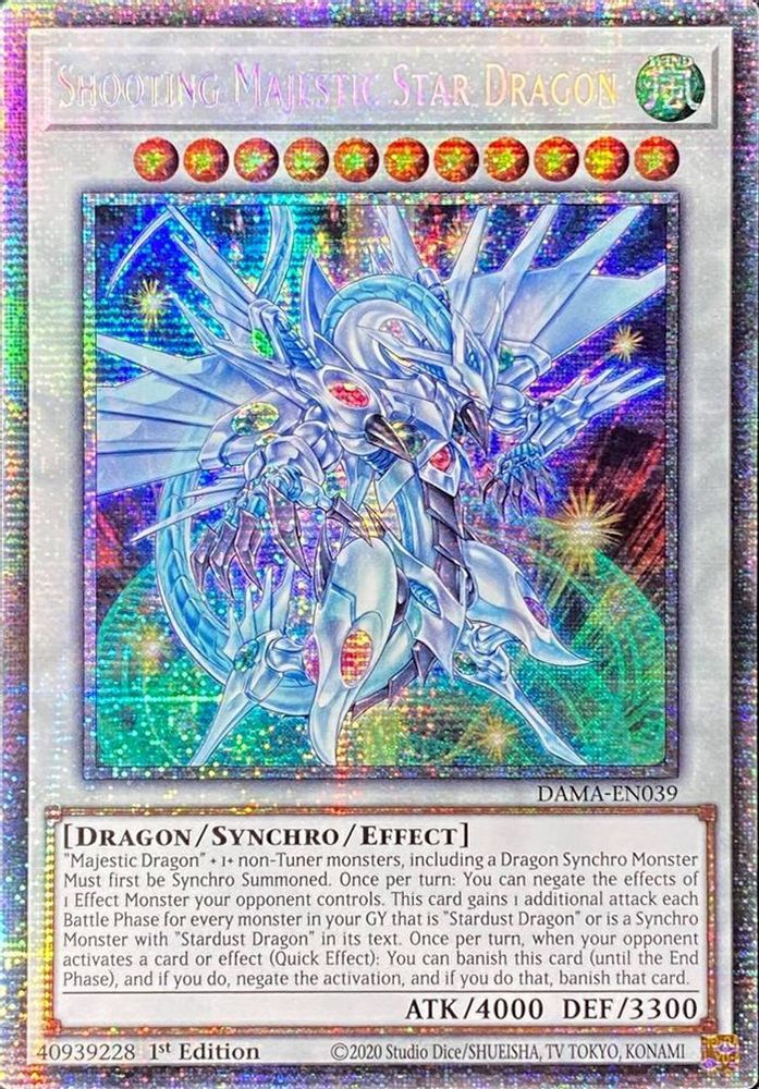 Shooting Majestic Star Dragon (Starlight Rare) (DAMA-EN039) Starlight Rare  1st Edition