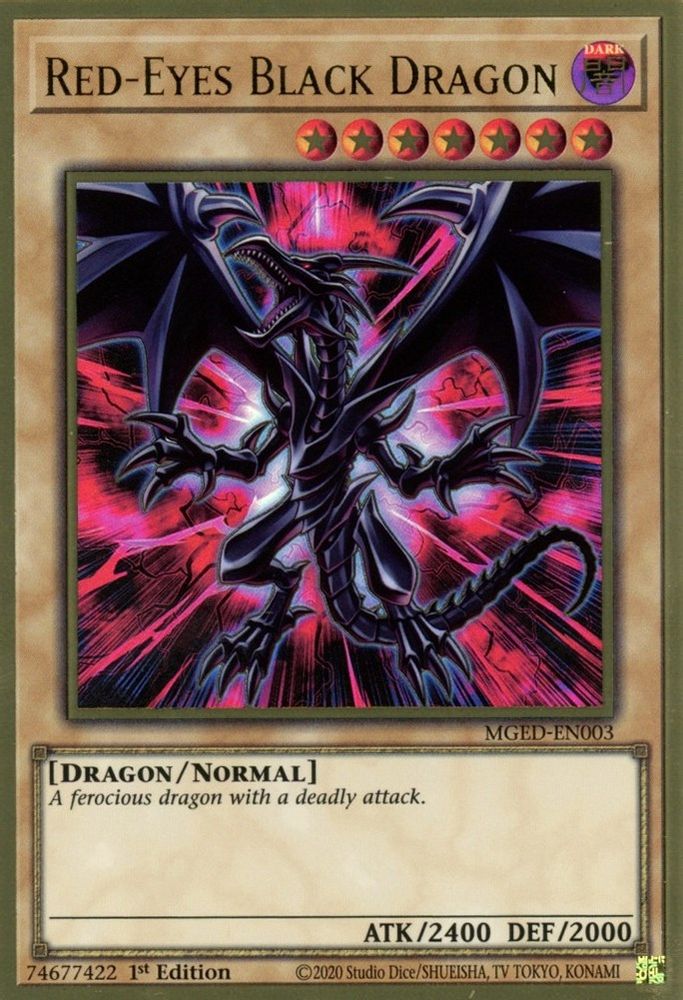 Red-Eyes Black Dragon (MGED-EN003) Premium Gold Rare  1st Edition