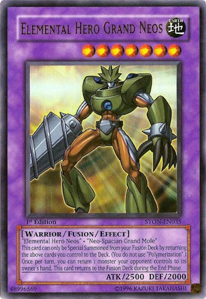 Elemental Hero Grand Neos (STON-EN035) Ultra Rare  1st Edition