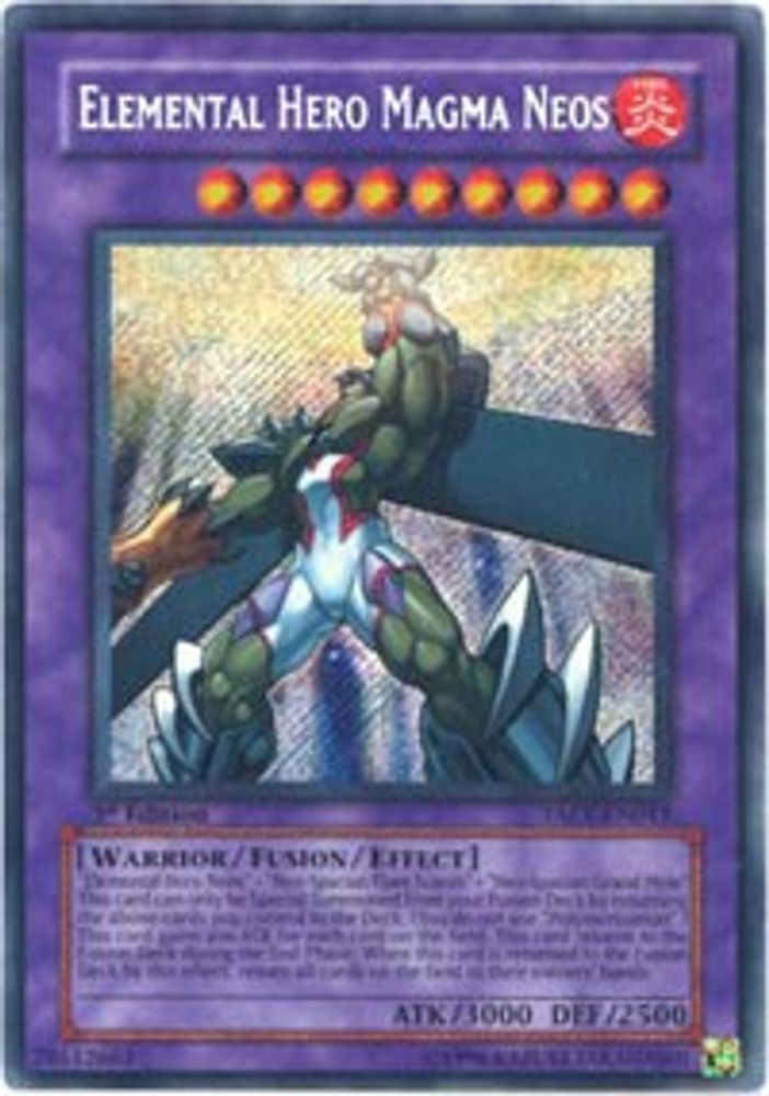 Elemental Hero Magma Neos (TAEV-EN043) Secret Rare  1st Edition