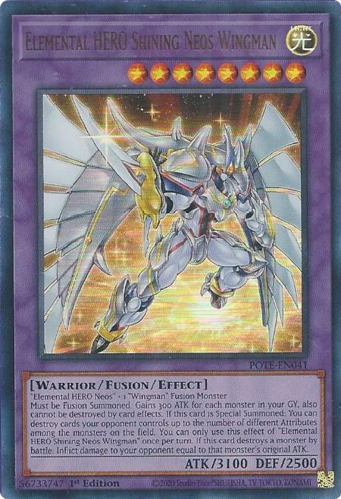 Elemental HERO Shining Neos Wingman (POTE-EN041) Ultra Rare  1st Edition