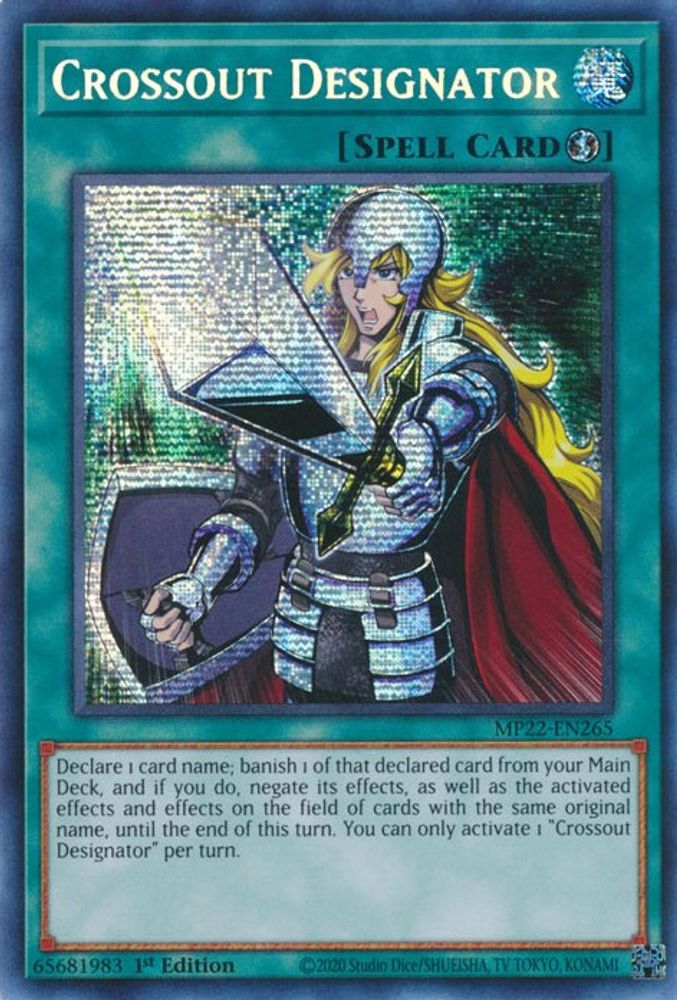 Crossout Designator (MP22-EN265) Prismatic Secret Rare  1st Edition