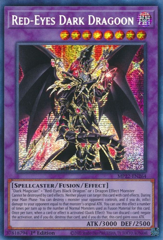 Red-Eyes Dark Dragoon (MP22-EN264) Prismatic Secret Rare  1st Edition