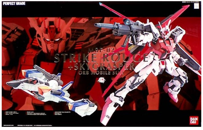 Gundam 1/60 PG Seed MBF-02+AQM/E-X01 Aile Strike Rouge + FX-550 Skygrasper Model Kit
