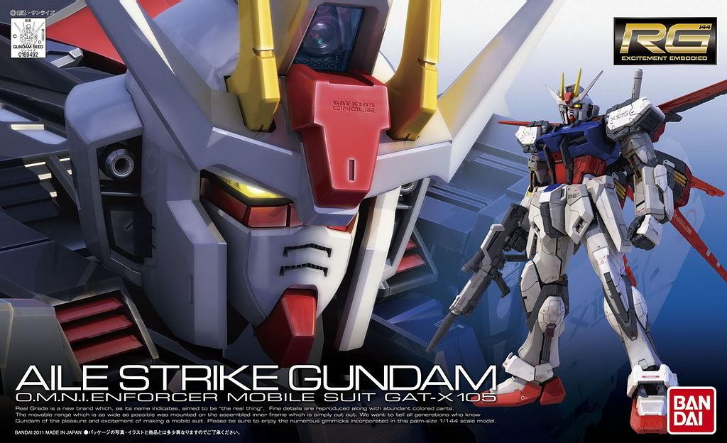 Gundam 1/144 RG #03 Seed GAT-X105+AQM/E-X01 Aile Strike Gundam Model Kit