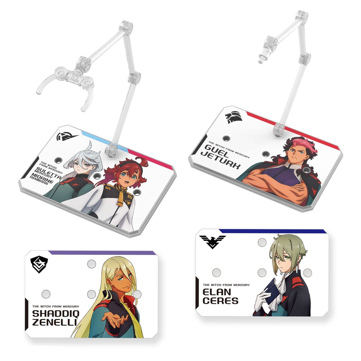 Gundam Action Base 6 Clear with The Witch From Mercury Sticker Set Stand Model Kit