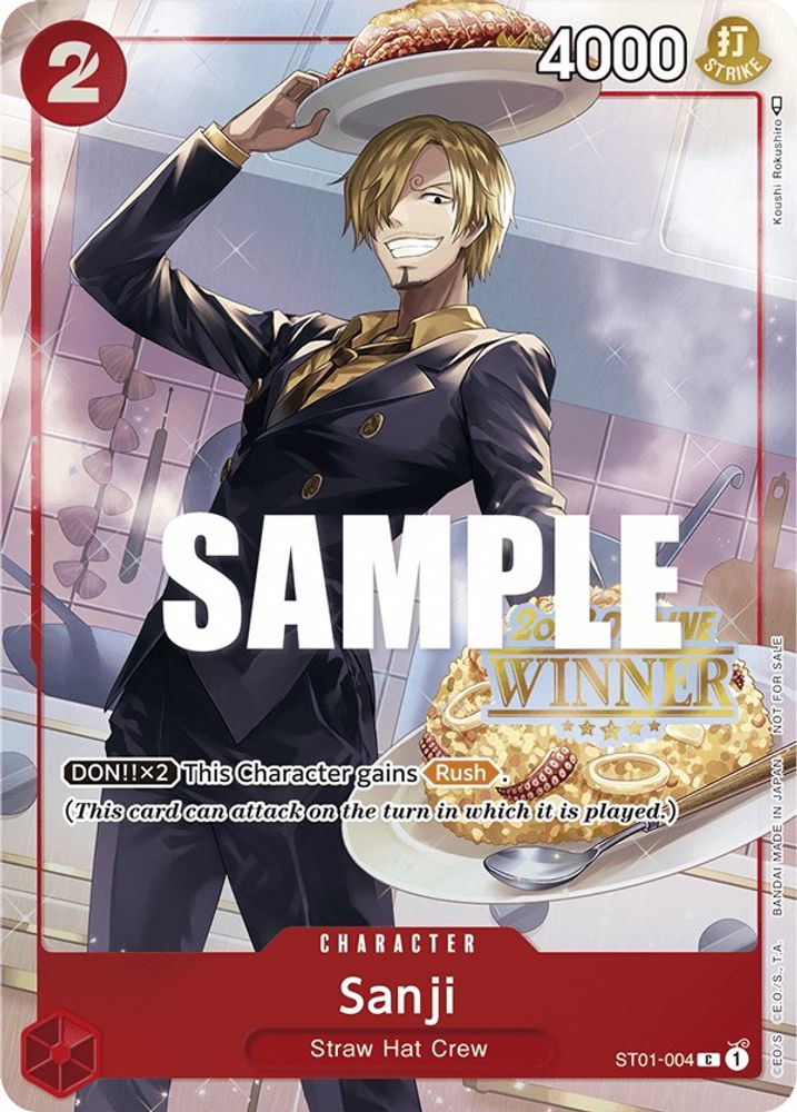 Sanji (Offline Regional 2023) [Winner] (ST01-004) - One Piece Promotion Cards Foil