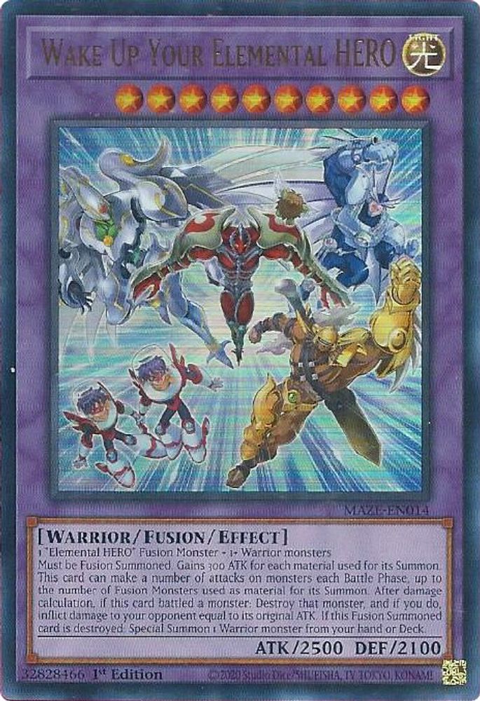 Wake Up Your Elemental HERO - MAZE-EN014 Ultra Rare 1st Edition