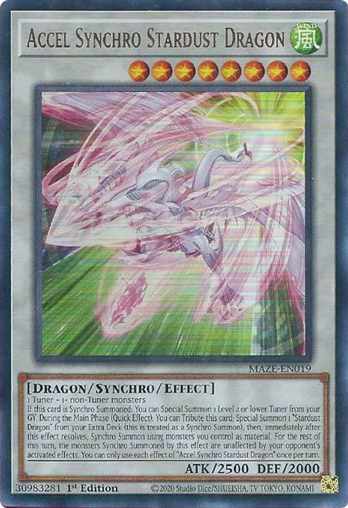 Accel Synchro Stardust Dragon - MAZE-EN019 Ultra Rare 1st Edition