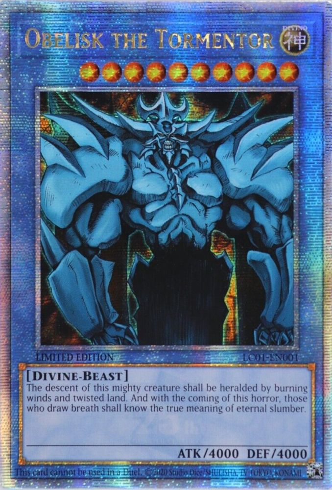Obelisk the Tormentor (Quarter Century Secret Rare) - LC01-EN001 Quarter Century Secret Rare Limited