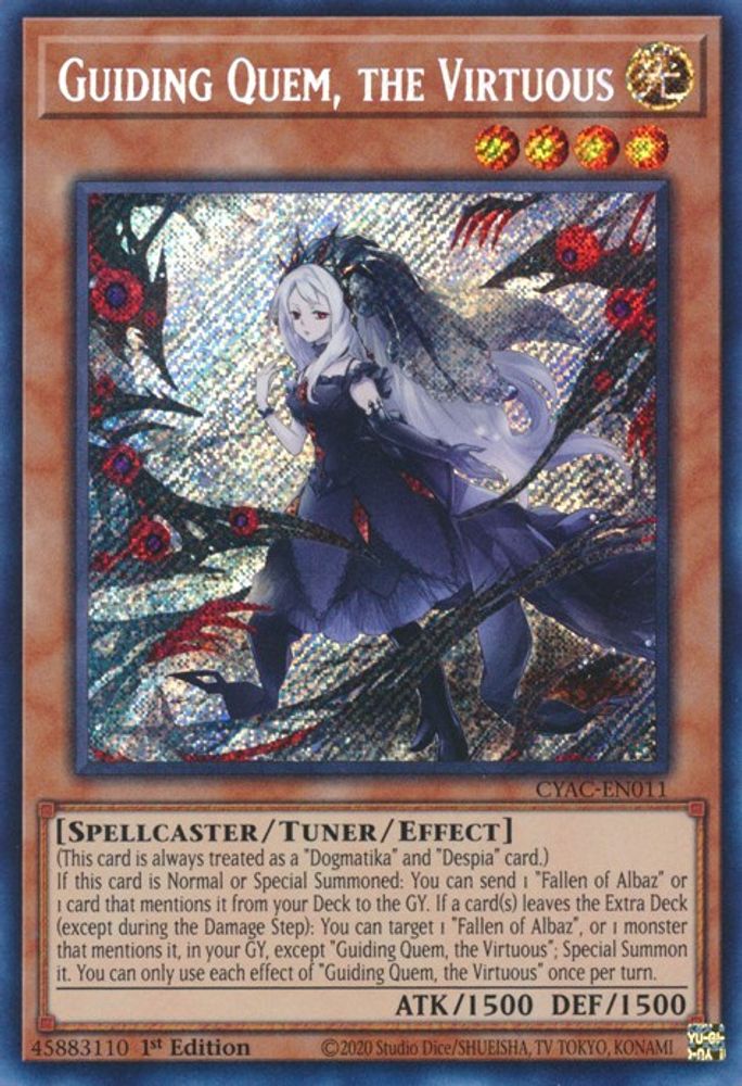 Guiding Quem, the Virtuous - CYAC-EN011 Secret Rare 1st Edition