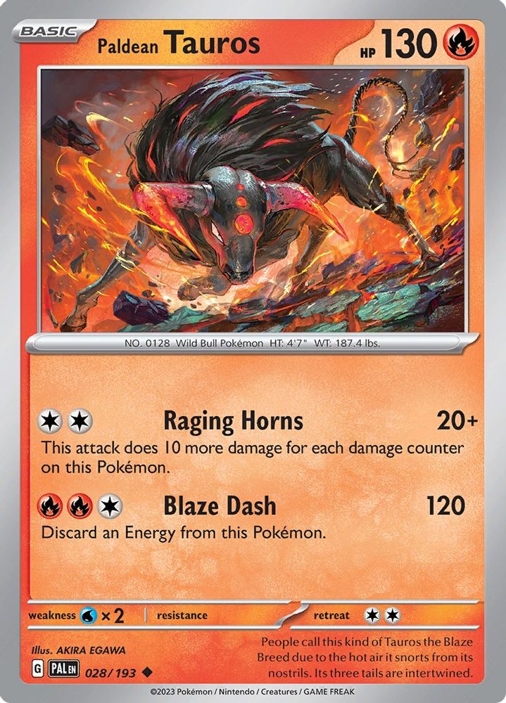 Paldean Tauros (028/193) - Uncommon