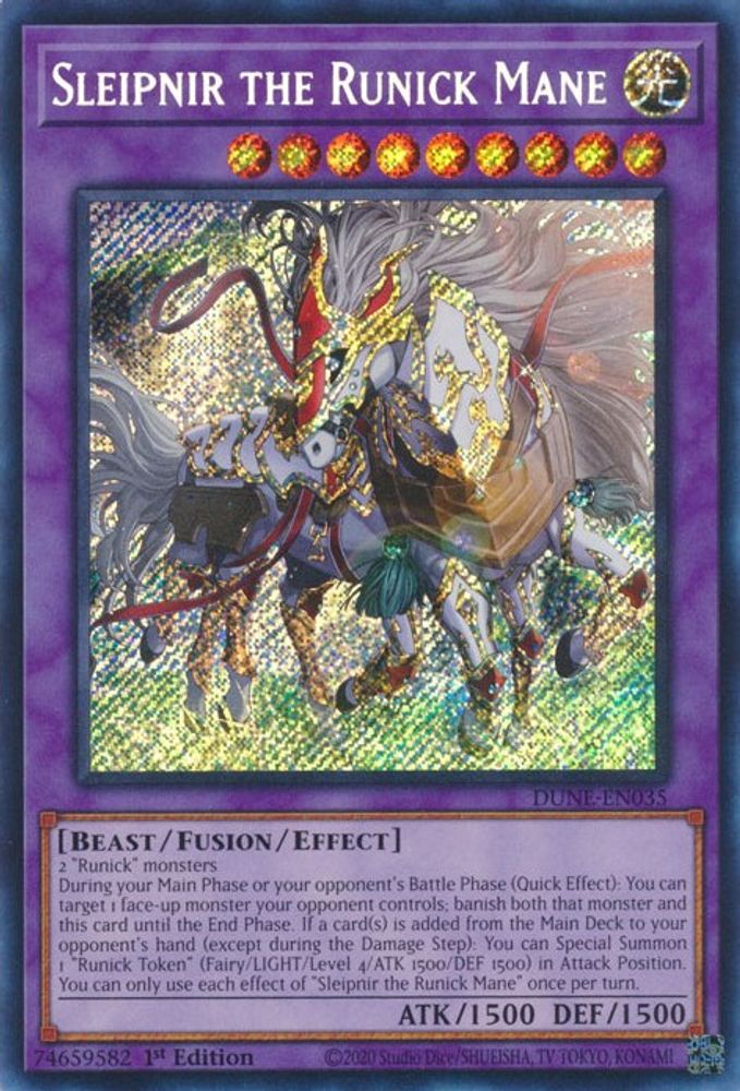 Sleipnir the Runick Mane - DUNE-EN035 Secret Rare 1st Edition