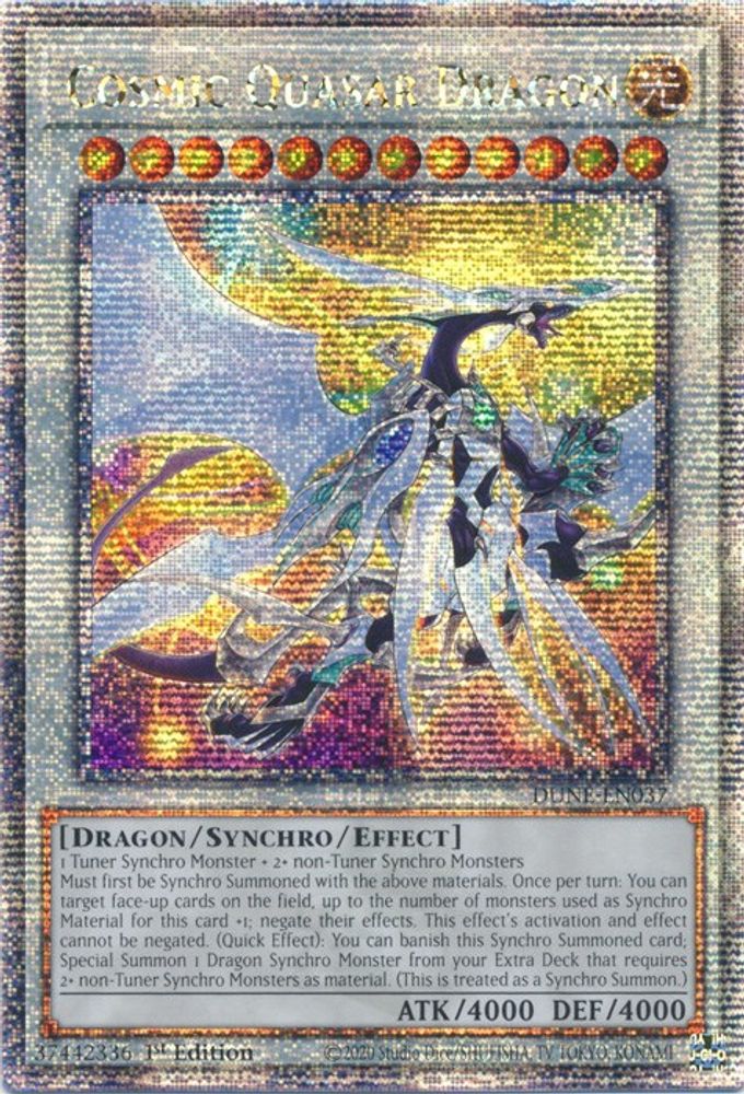 Cosmic Quasar Dragon (Quarter Century Secret Rare) - DUNE-EN037 Quarter Century Secret Rare 1st Edition
