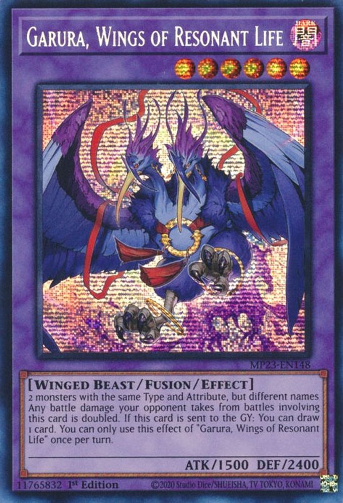 Garura, Wings of Resonant Life - MP23-EN148 Prismatic Secret Rare 1st Edition