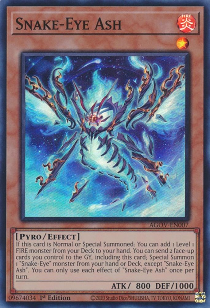 Snake-Eye Ash - AGOV-EN007 Super Rare 1st Edition