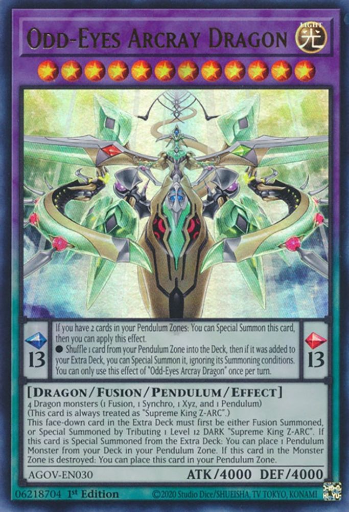 Odd-Eyes Arcray Dragon - AGOV-EN030 Ultra Rare 1st Edition