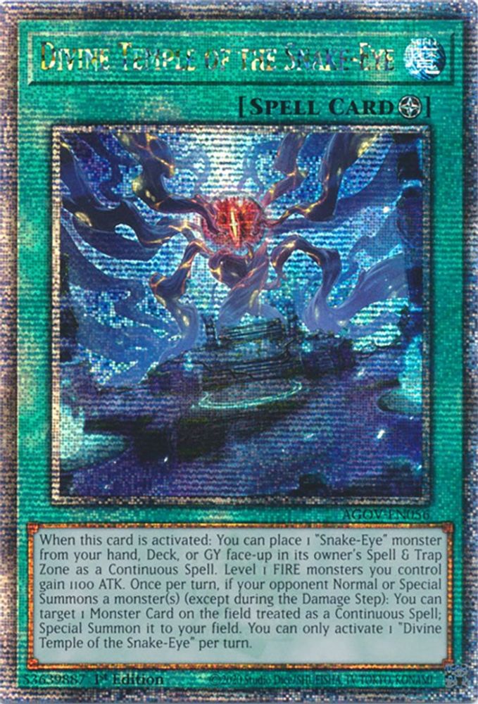 Divine Temple of the Snake-Eye (Quarter Century Secret Rare) - AGOV-EN056 Quarter Century Secret Rare 1st Edition