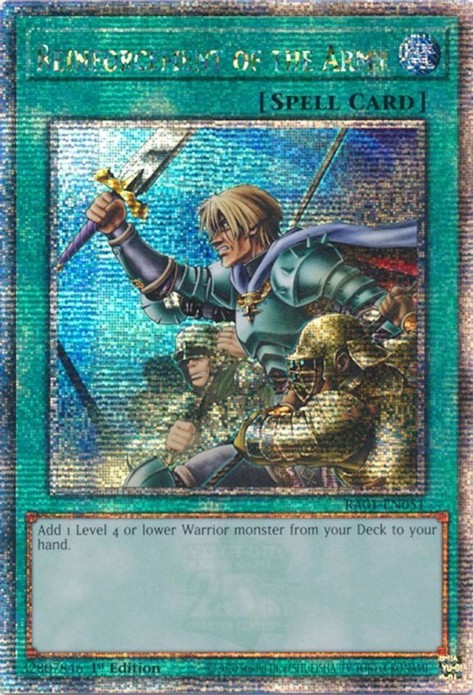 Reinforcement of the Army (Quarter Century Secret Rare) - RA01-EN051 Quarter Century Secret Rare 1st Edition