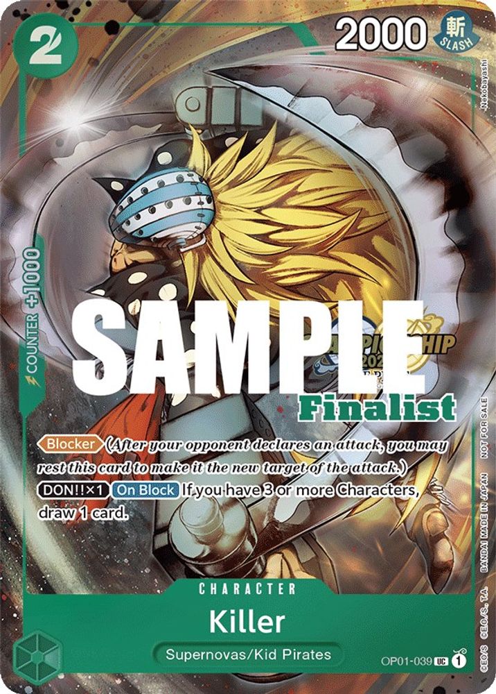 Killer (CS 2023 Top Players Pack) [Finalist] (OP01-039) - One Piece Promotion Cards Foil