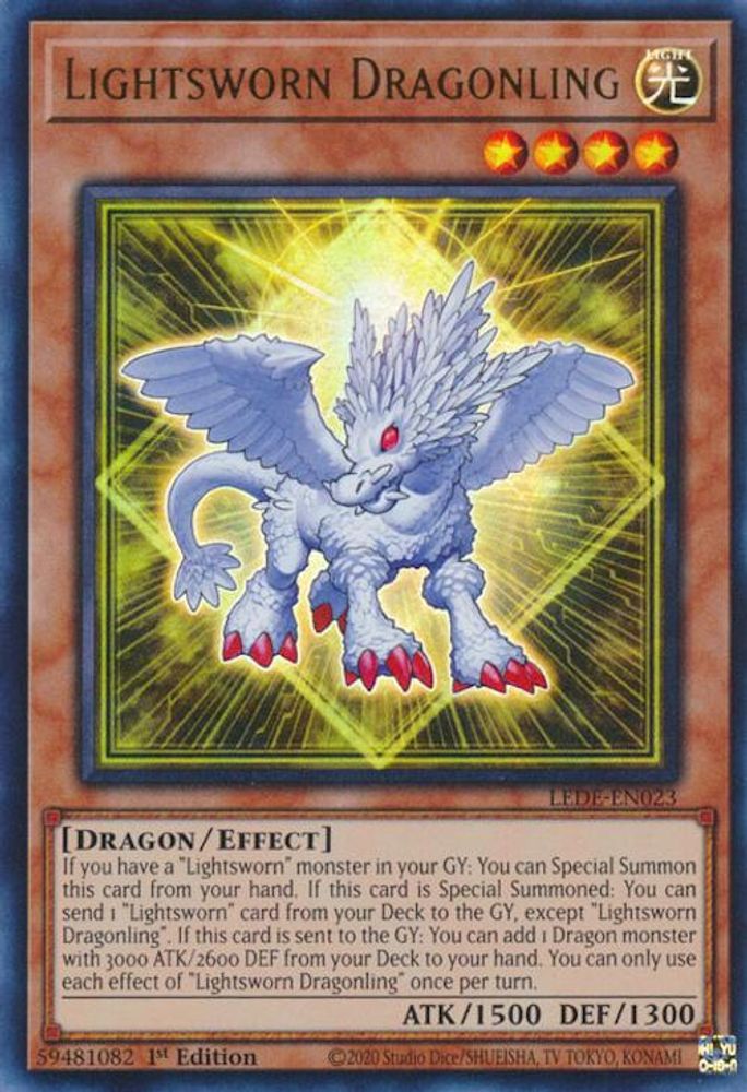 Lightsworn Dragonling - LEDE-EN023 Ultra Rare 1st Edition
