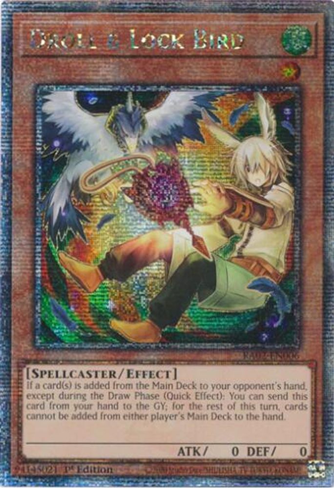 Droll & Lock Bird (Alternate Art) (Quarter Century Secret Rare) - RA02-EN006 Quarter Century Secret Rare 1st Edition