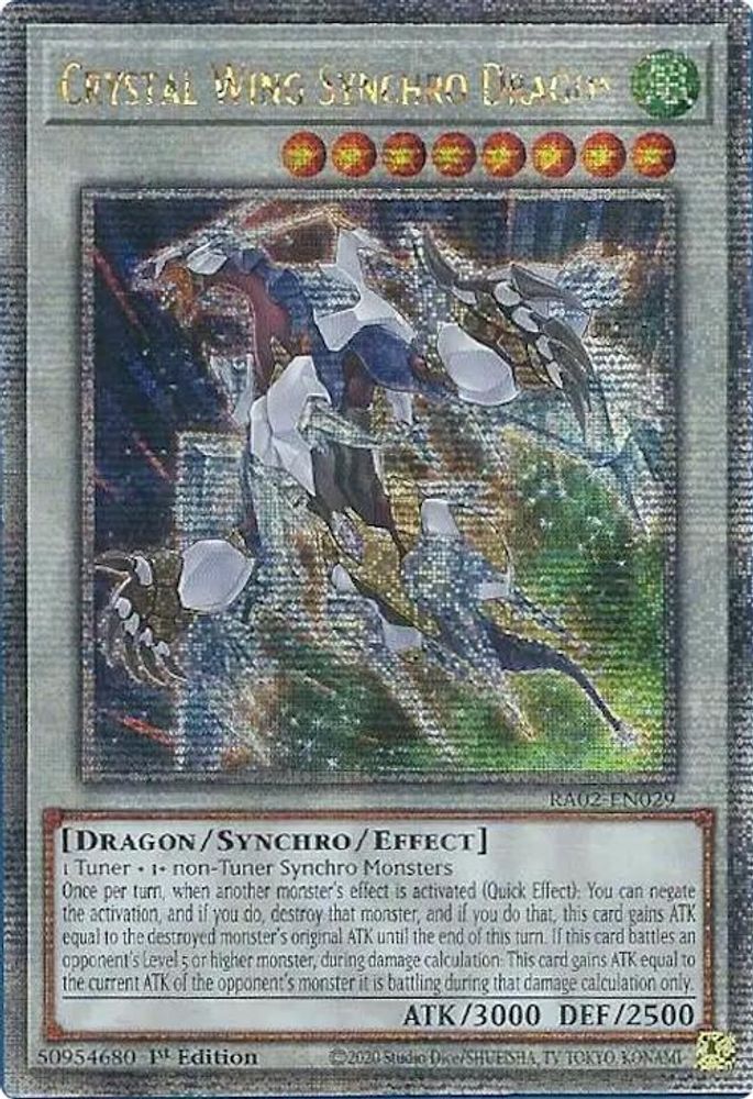 Crystal Wing Synchro Dragon (Quarter Century Secret Rare) - RA02-EN029 Quarter Century Secret Rare 1st Edition