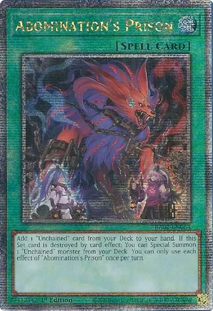 Abomination's Prison (Quarter Century Secret Rare) - RA02-EN064 Quarter Century Secret Rare 1st Edition
