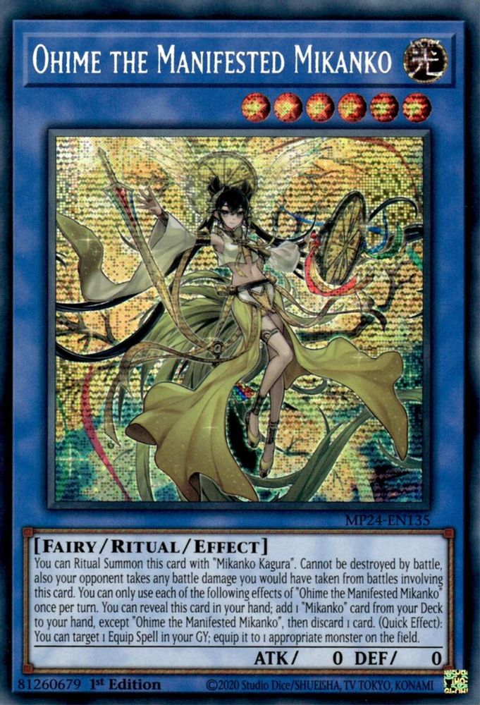 Ohime the Manifested Mikanko - MP24-EN135 Prismatic Secret Rare 1st Edition